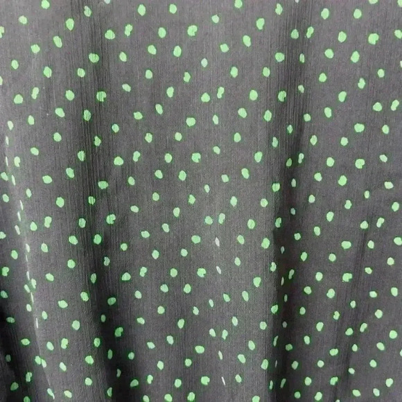 Pleoine Women's Polka Dot Faux Wrap Tie Blouse Navy with dots Green Size M - Picture 11 of 14